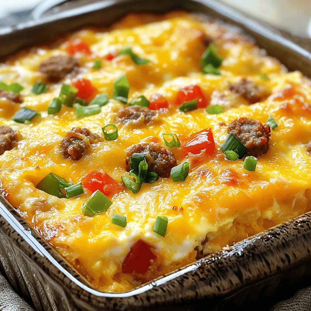 Sausage and Cheese Breakfast Casserole Einfach zubereiten