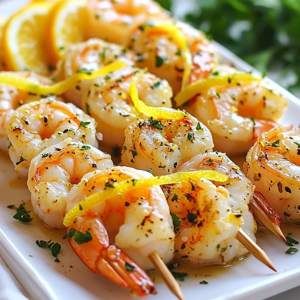 Knoblauch Butter Zitronen Garnelen Spieße Einfach Lecker