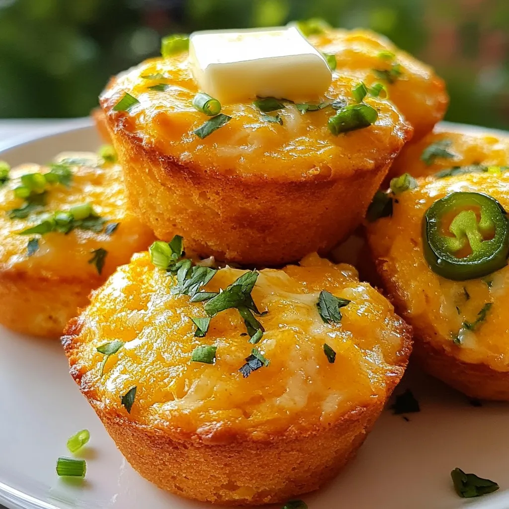 Cheddar Jalapeño Cornbread Muffins Einfaches Rezept