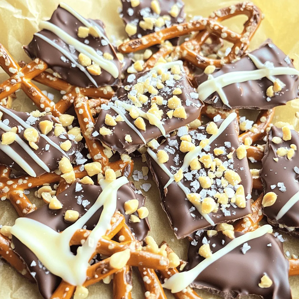 Schokoladenüberzogene Brezelrinde köstlicher Snack