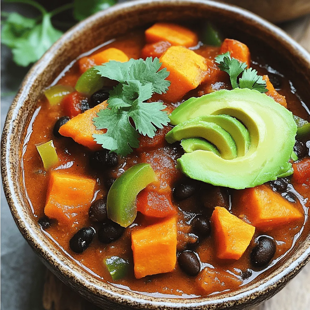 Süßkartoffel-Schwarzbohnen-Chili einfach und lecker