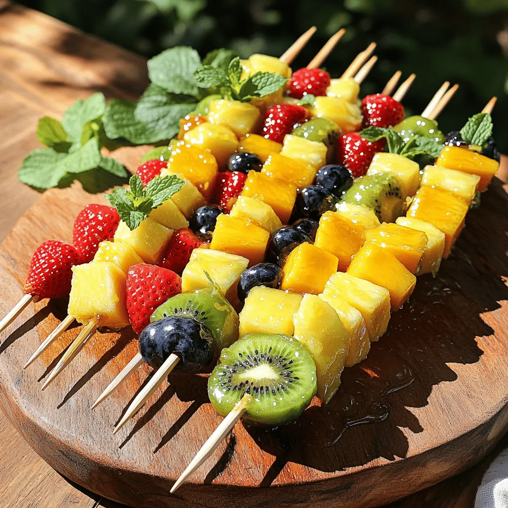 Honig-Limetten Obstspieße Erfrischend und Einfach