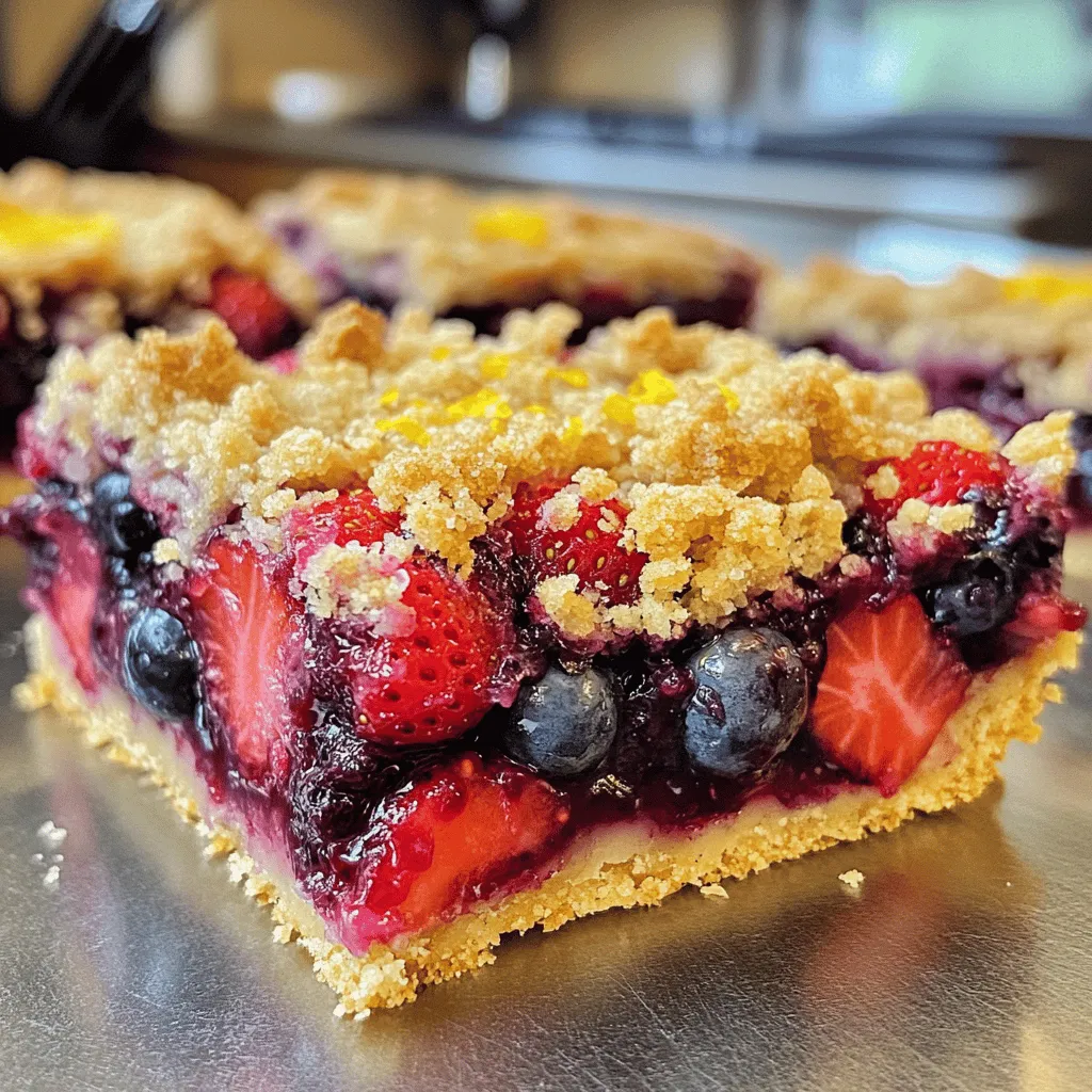 Triple Berry Crumble Bars Köstlicher Fruchtgenuss