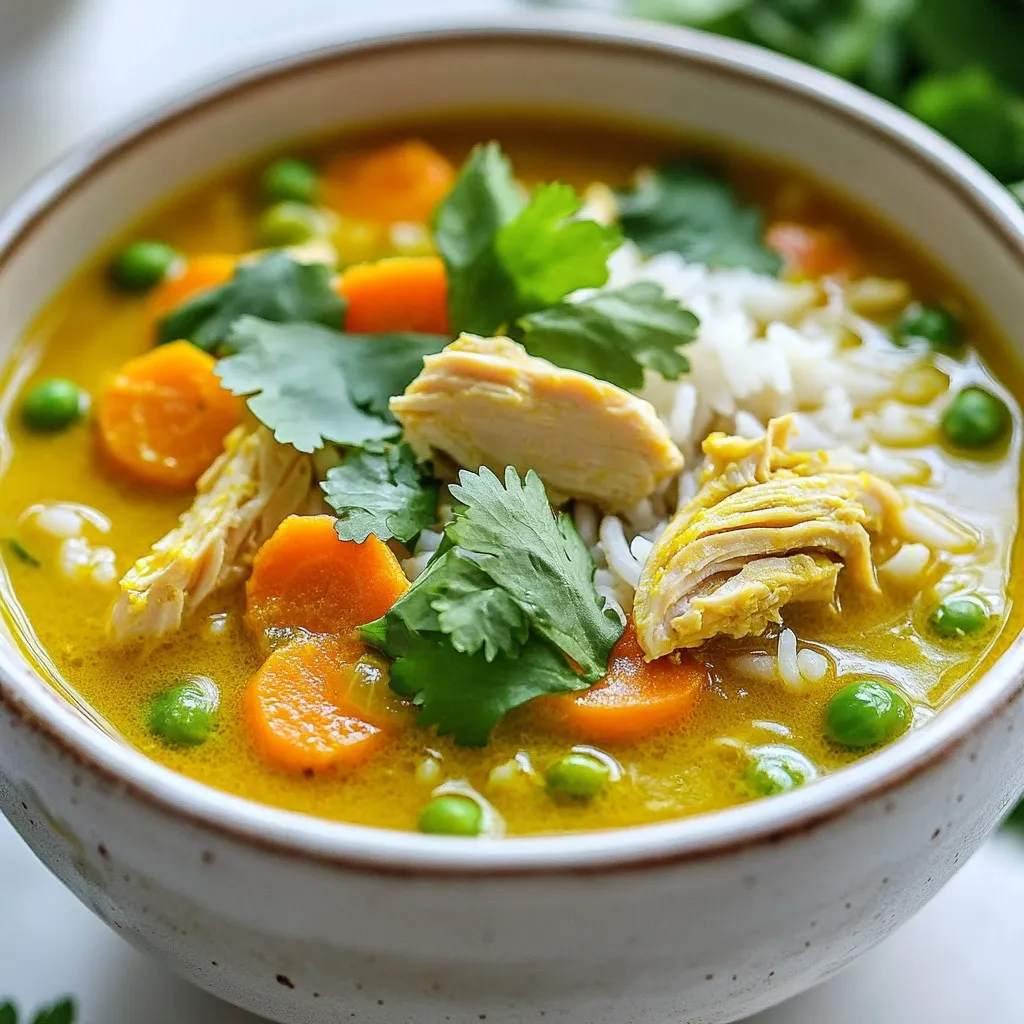 Turmeric Chicken Rice Soup Herzhaft und Nahrhaft
