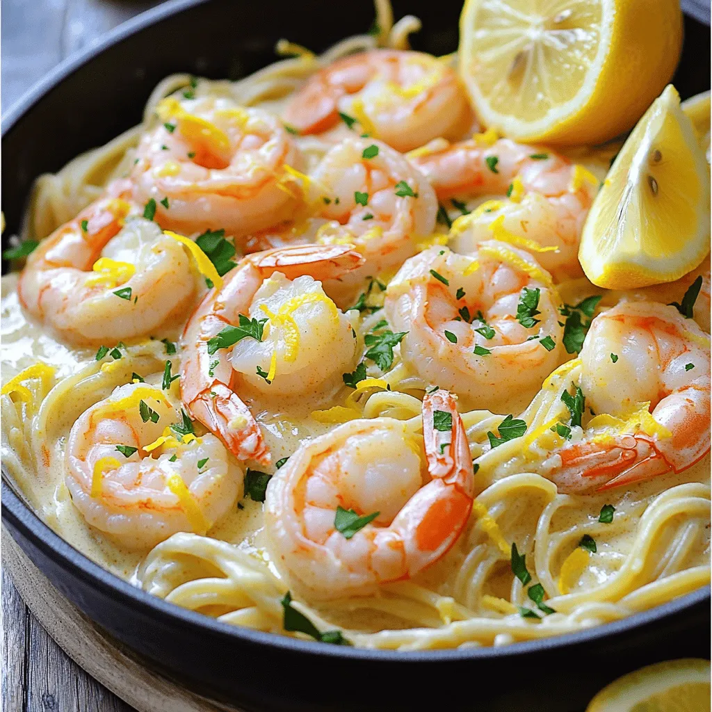 Cremige Zitronen-Knoblauch-Garnelen-Pfanne leicht gemacht