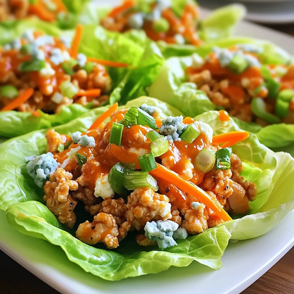 Buffalo Chicken Lettuce Wraps mit frischen Zutaten