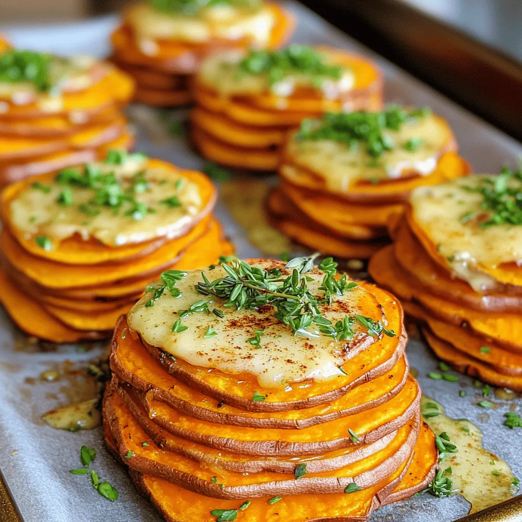 Knoblauch Butter Süßkartoffel-Stapel Einfaches Rezept