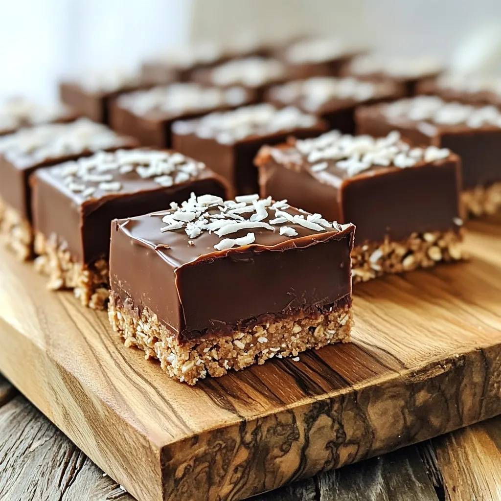 No Bake Chocolate Coconut Bars einfach und lecker