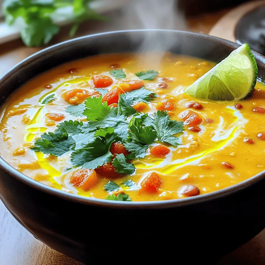 Coconut Curry Lentil Soup Herzhaft und Nahrhaft