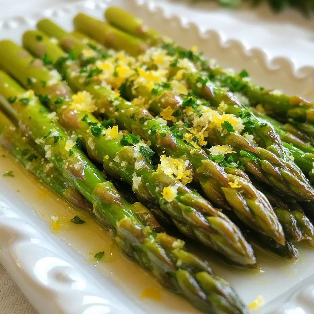 Lemon Garlic Roasted Asparagus Frisch und Einfach