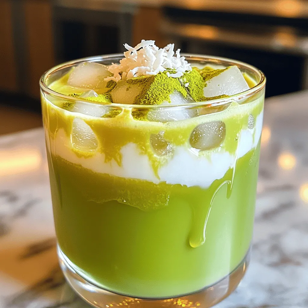 Iced Matcha Coconut Latte Einfache und schnelle Zubereitung