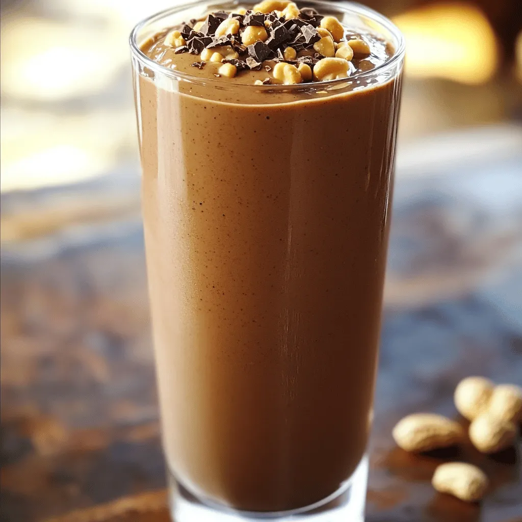 Schokoladen-Erdnussbutter-Smoothie leckere Energiequelle