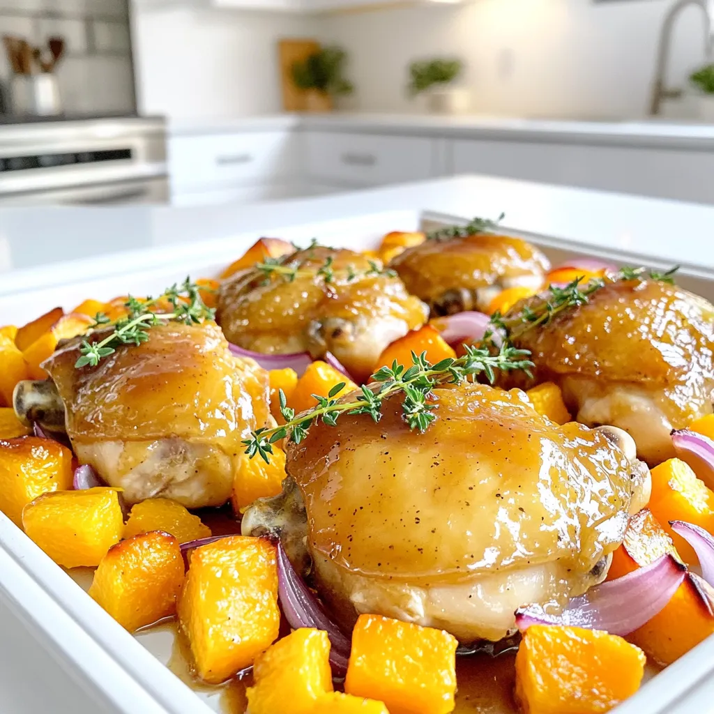 Sheet-Pan Maple Glazed Chicken and Squash Lecker Gericht