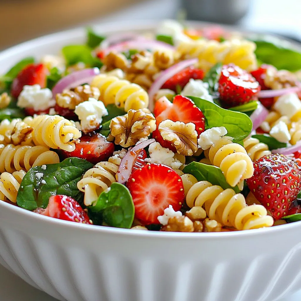 Strawberry Spinach Pasta Salad Frisch und Nahrhaft