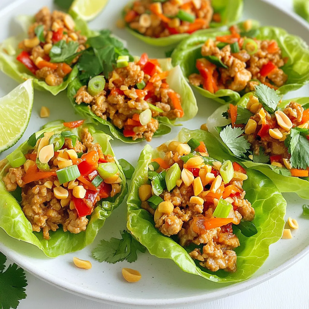 Thai Peanut Chicken Lettuce Wraps mit frischen Aromen