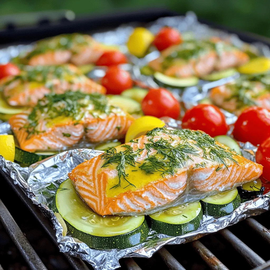Lemon Dill Salmon Foil Packs Frisch und Einfache Zubereitung