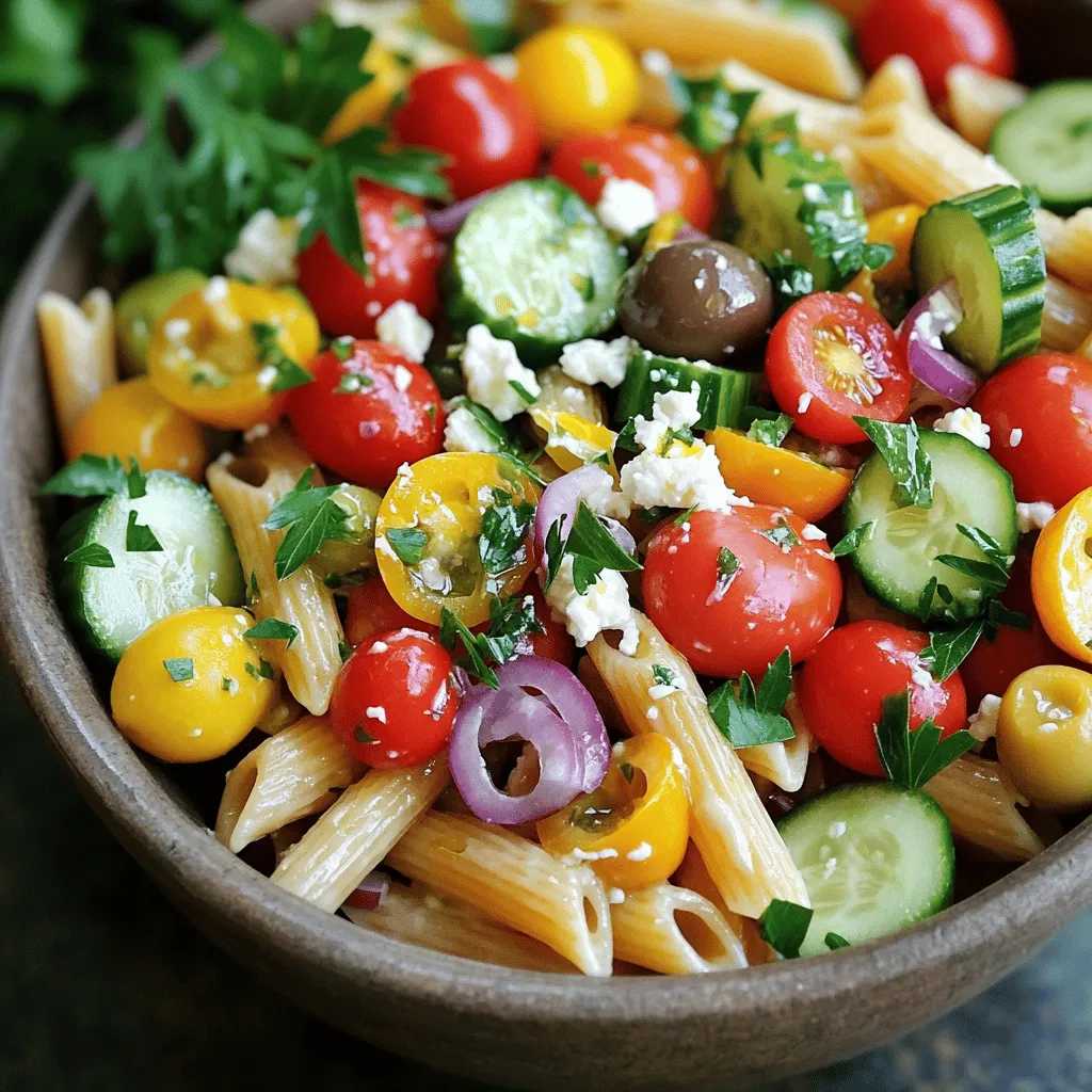 Gesunder Greek Pasta Salad Frisch und Einfach Zubereiten