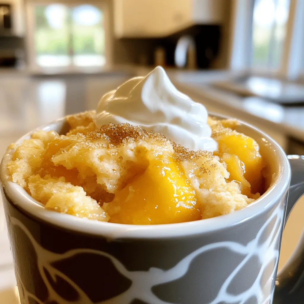 Peach Cobbler Mug Cake Einfache und schnelle Leckerei