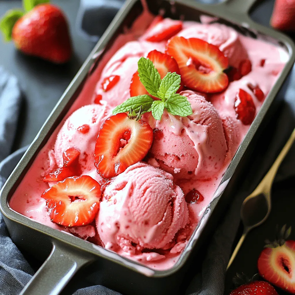 No Churn Strawberry Ice Cream Einfaches Rezept