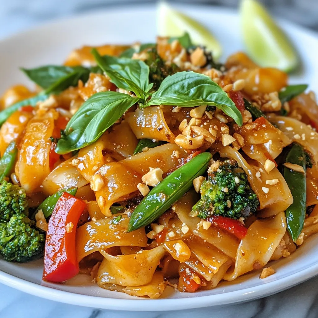 Street Style Thai Drunken Noodles Köstliches Gericht
