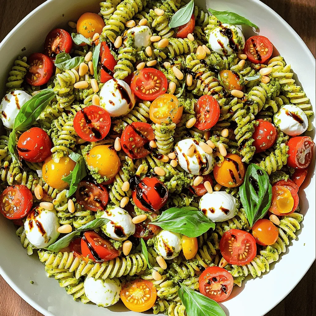 Pesto Caprese Pasta Salad Frisch und Einfache Zubereitung