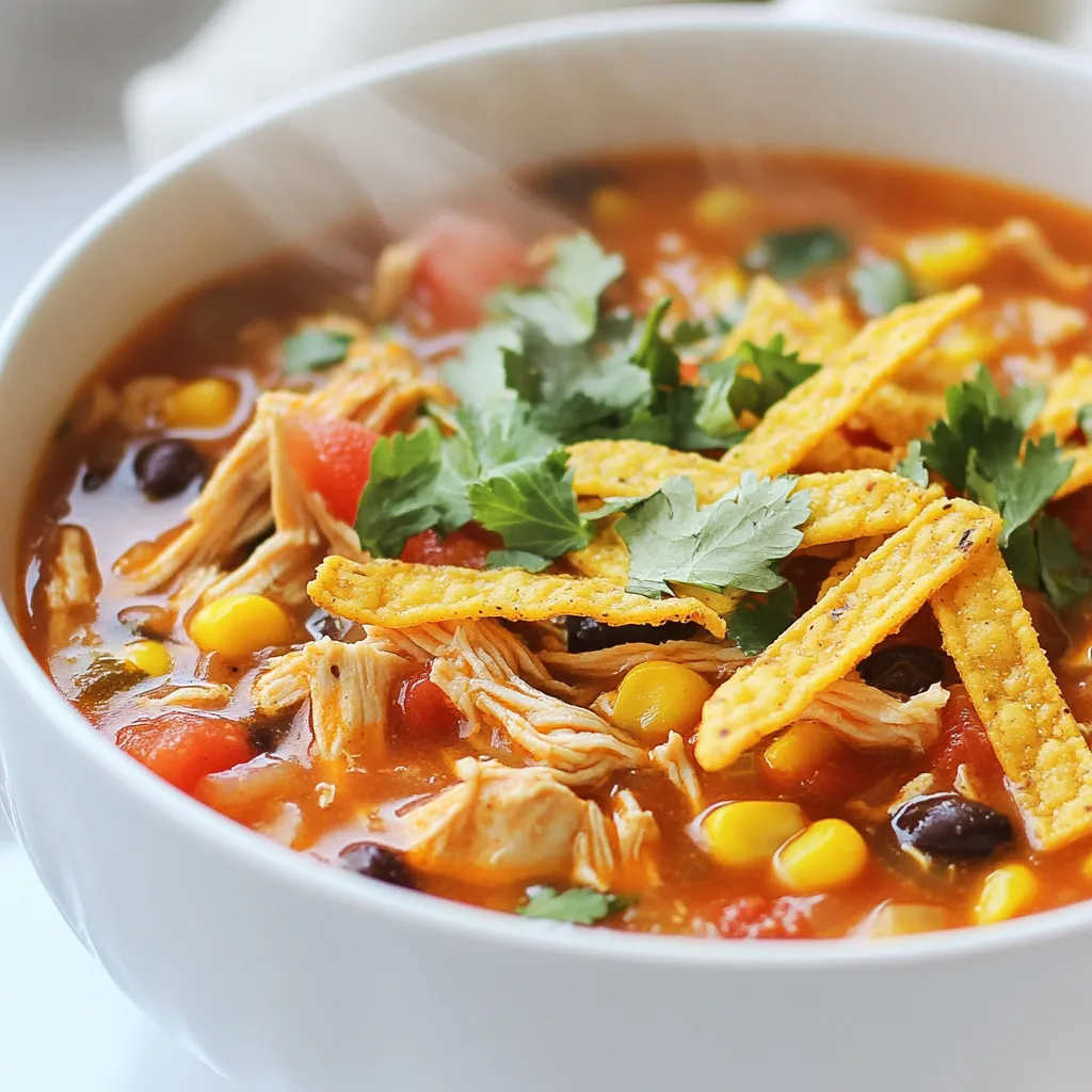 Einfache Hähnchen Tortilla Suppe für jeden Tag