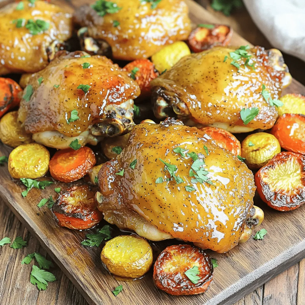 Honig-Senf-Hühnchen-Schenkel Einfache und schmackhafte Mahlzeit