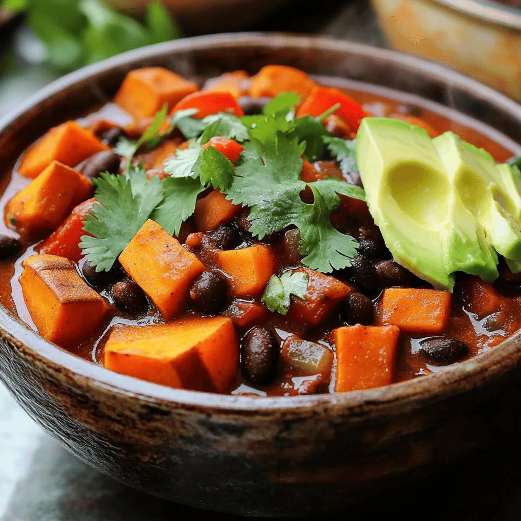 Süßkartoffel Schwarze Bohnen Chili Herzhaftes Rezept