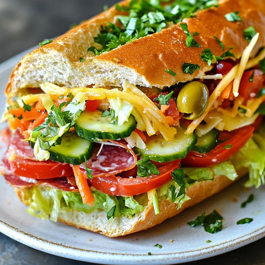 Italienisches Grinder Salat Sandwich Frisch und Lecker