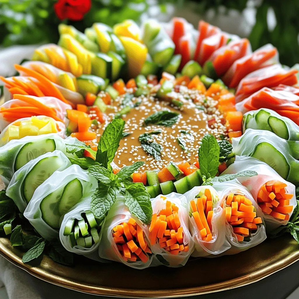 Frische Frühlingsrollen mit Erdnusssauce Einfaches Rezept