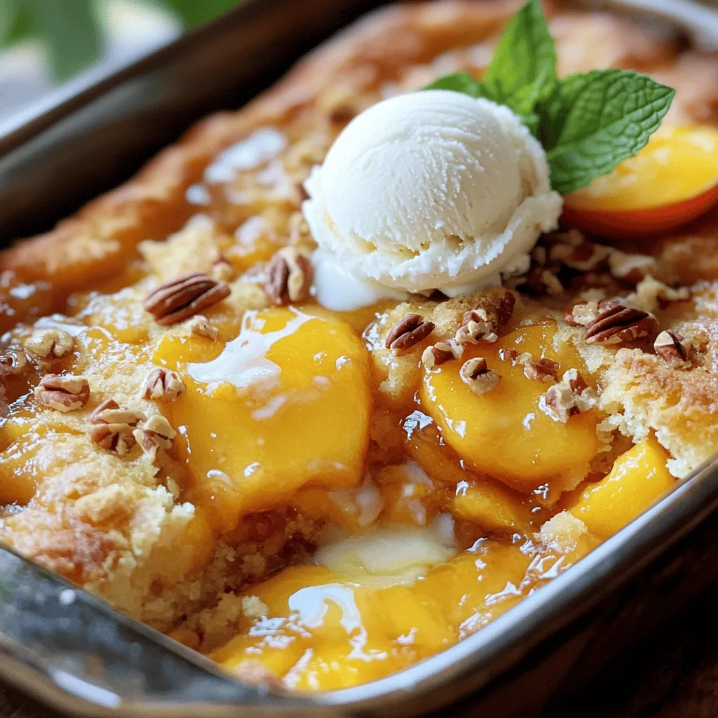 Pfirsich-Cobbler-Dump-Kuchen Einfaches Rezept Genuss