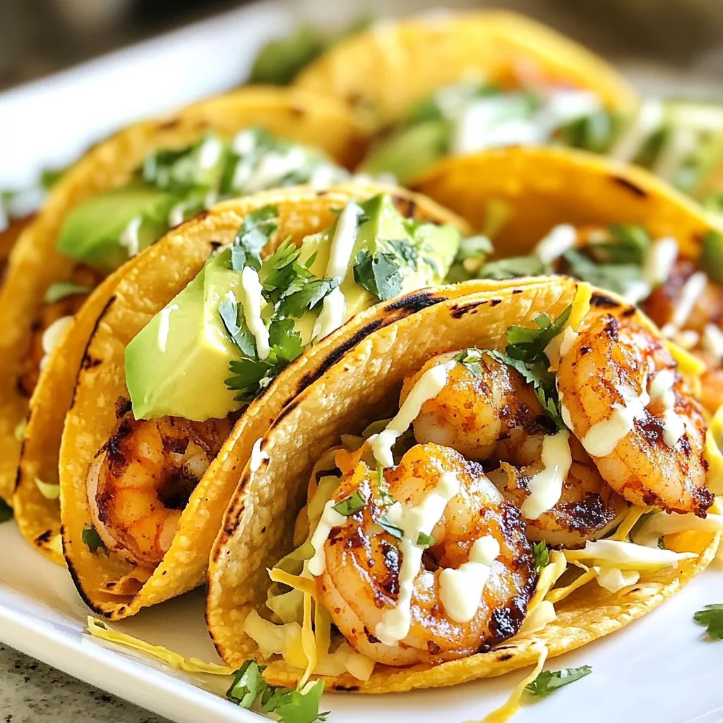 Spicy Shrimp Tacos with Lime Crema Schmackhafte Mahlzeit