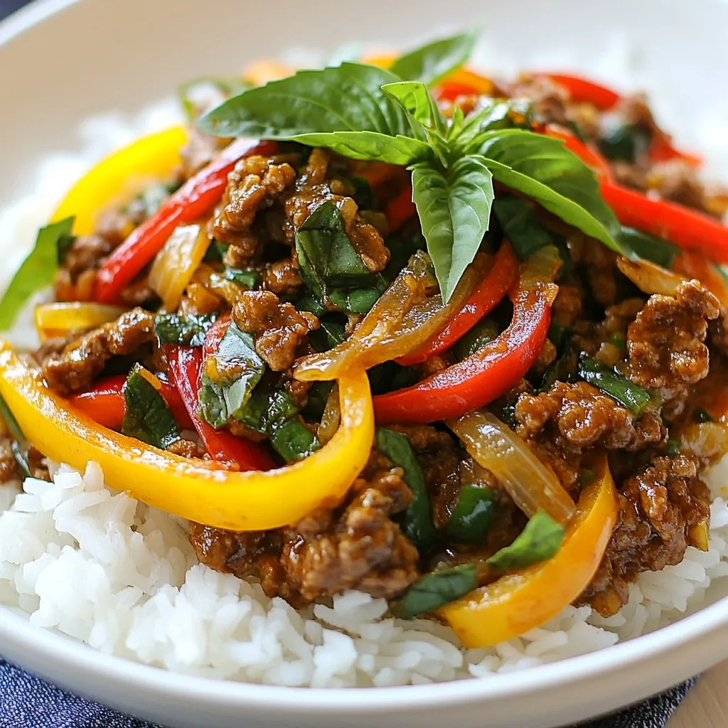 Spicy Thai Basil Beef Köstliches Rezept zum Nachkochen