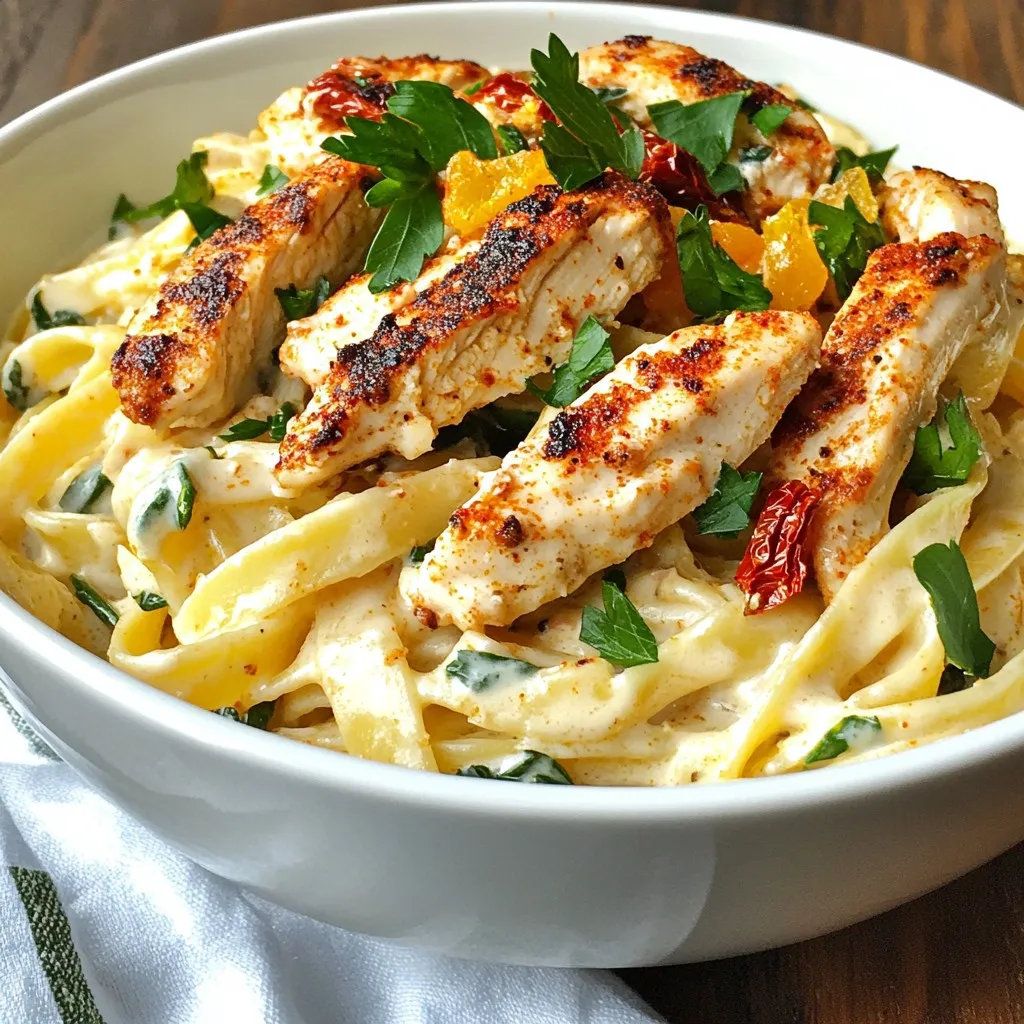 Cajun Chicken Alfredo Pasta Verführerisches Gericht