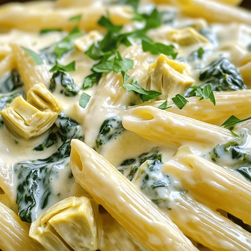 Cremige Spinat und Artischocken Pasta Genuss Rezept
