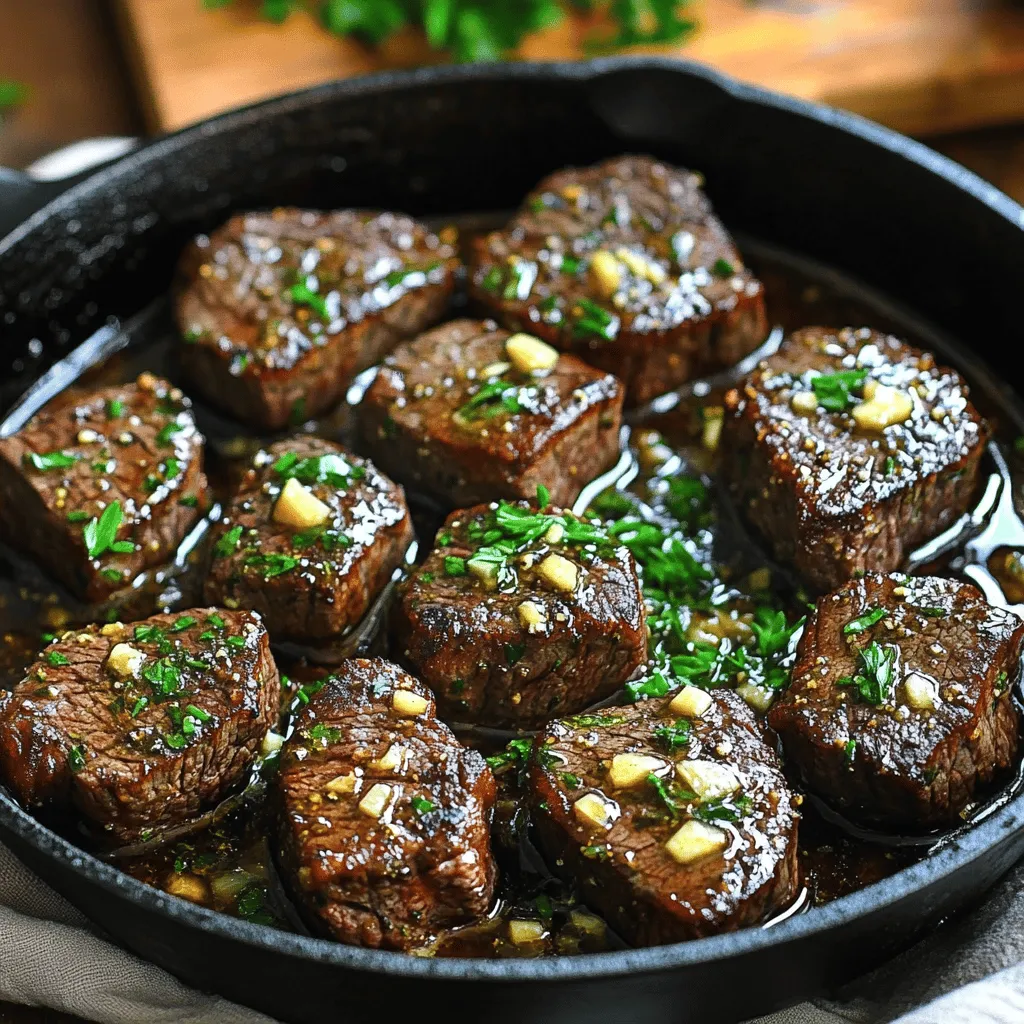Knoblauchbutter Steakbissen Saftig und Zart Genießen