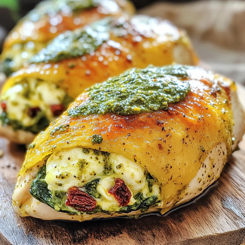 Pesto Mozzarella Stuffed Chicken Einfaches Rezept