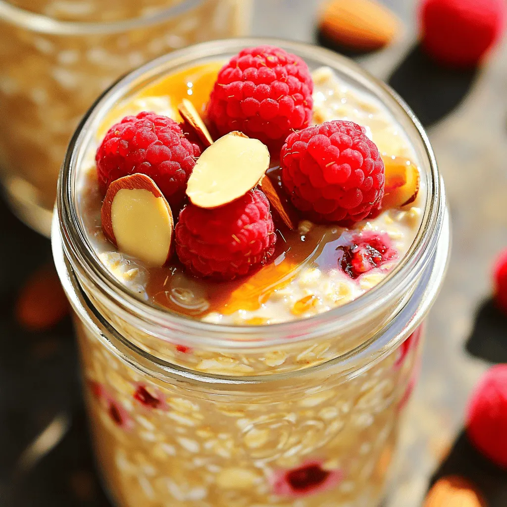 Raspberry Almond Overnight Oats Gesund und Einfache Rezept