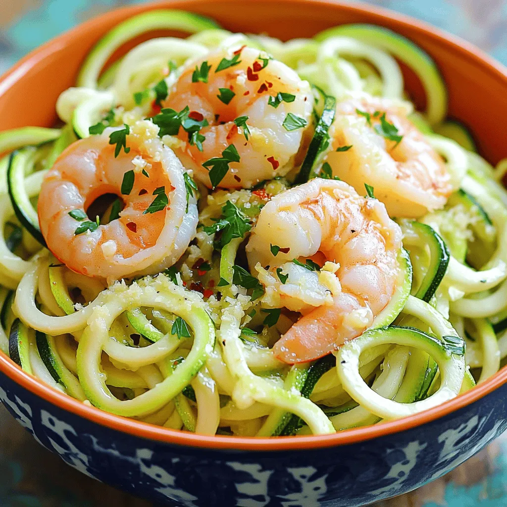 Lemon Garlic Shrimp Zoodles Schnelles und einfaches Gericht