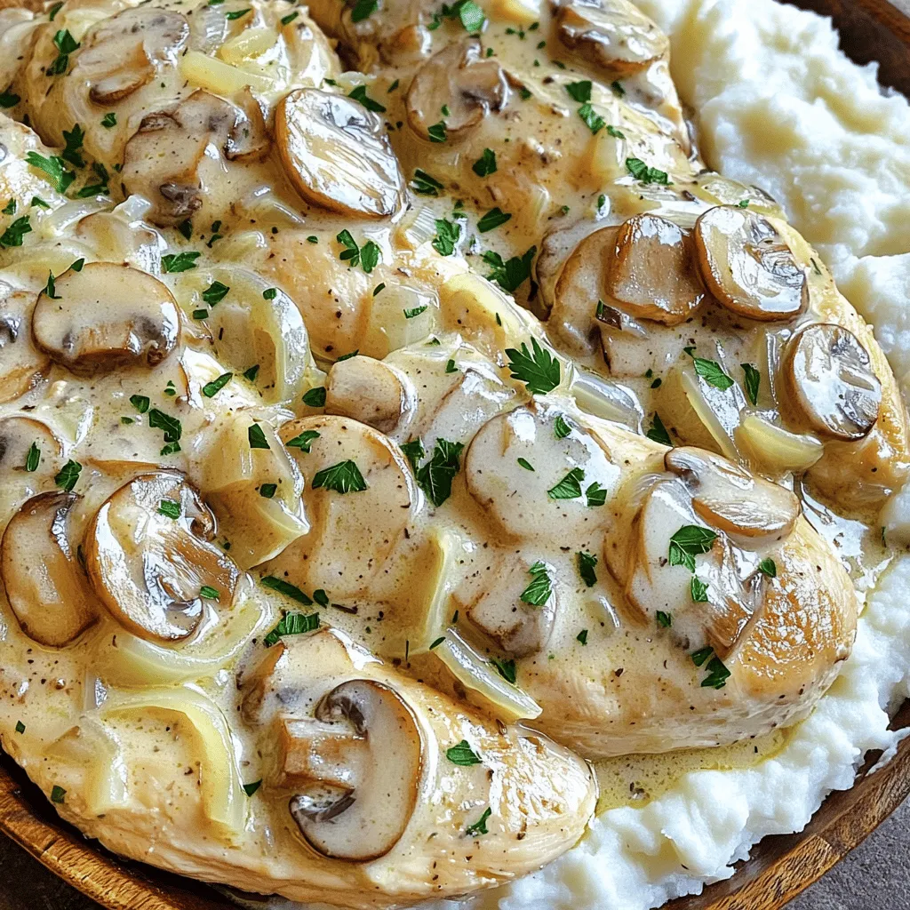 Cremiges Pilz-Hühnchen Slow Cooker Einfache Zubereitung
