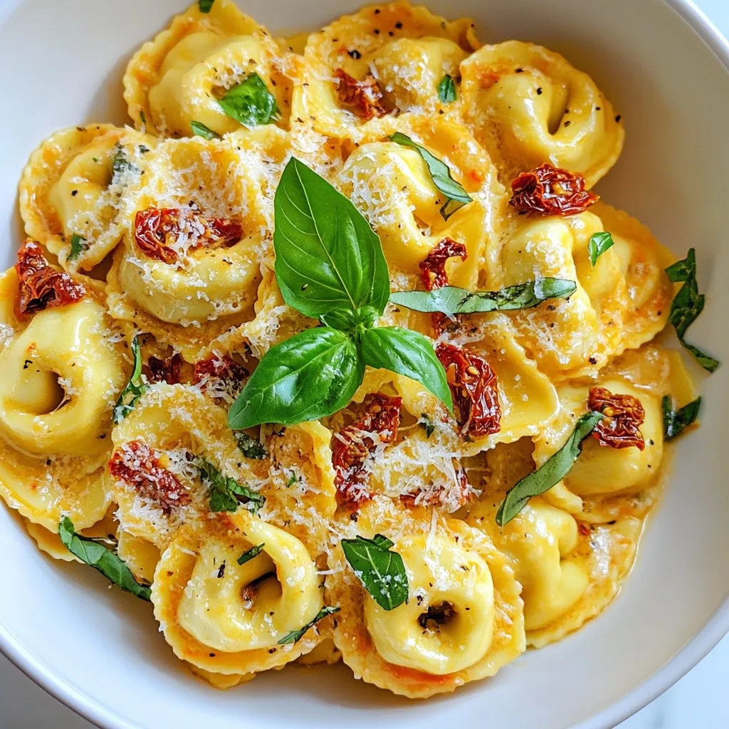 Creamy Sun-Dried Tomato Tortellini Köstliches Rezept