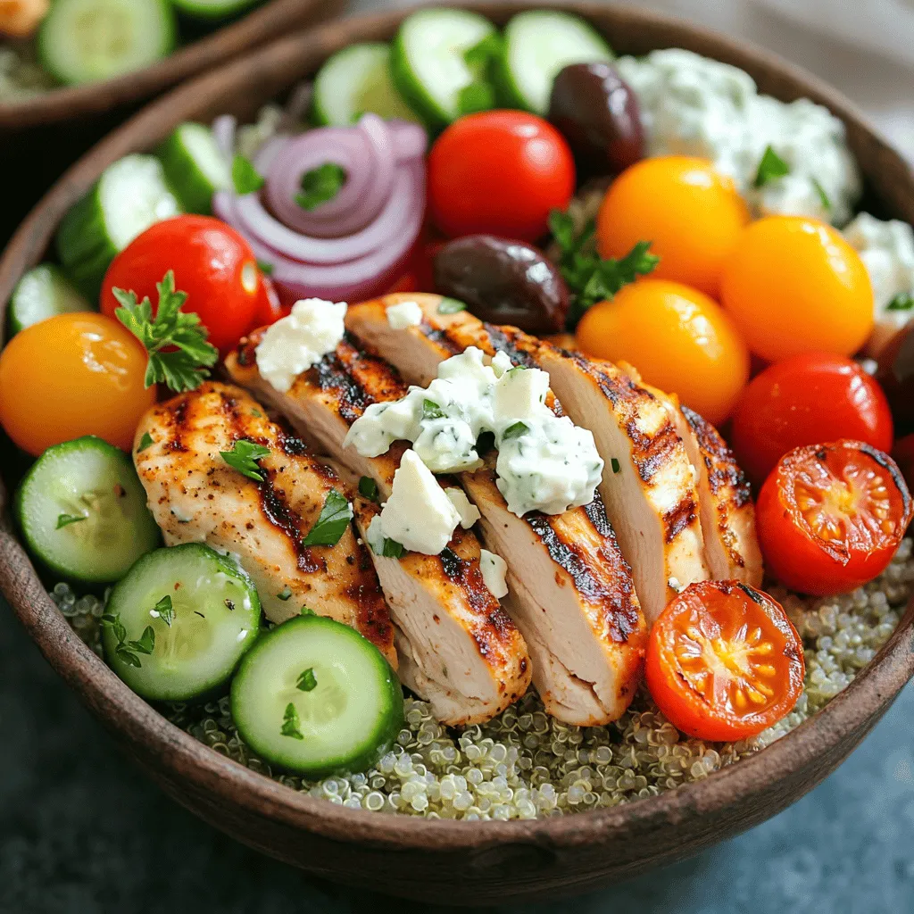 Griechische Hähnchen-Bowls köstlich und nahrhaft