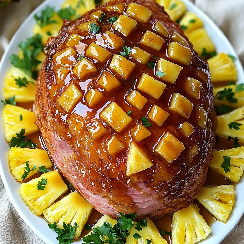 Maple Glazed Ham with Pineapple Leckerer Festtagssnack