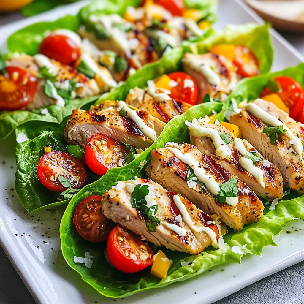 Schmackhafte Chicken Caesar Lettuce Wraps Rezept