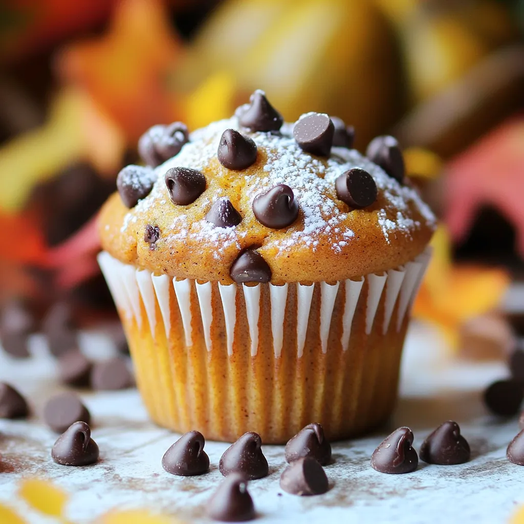 Kürbis-Schokoladenstückchen-Muffins schnell zubereiten