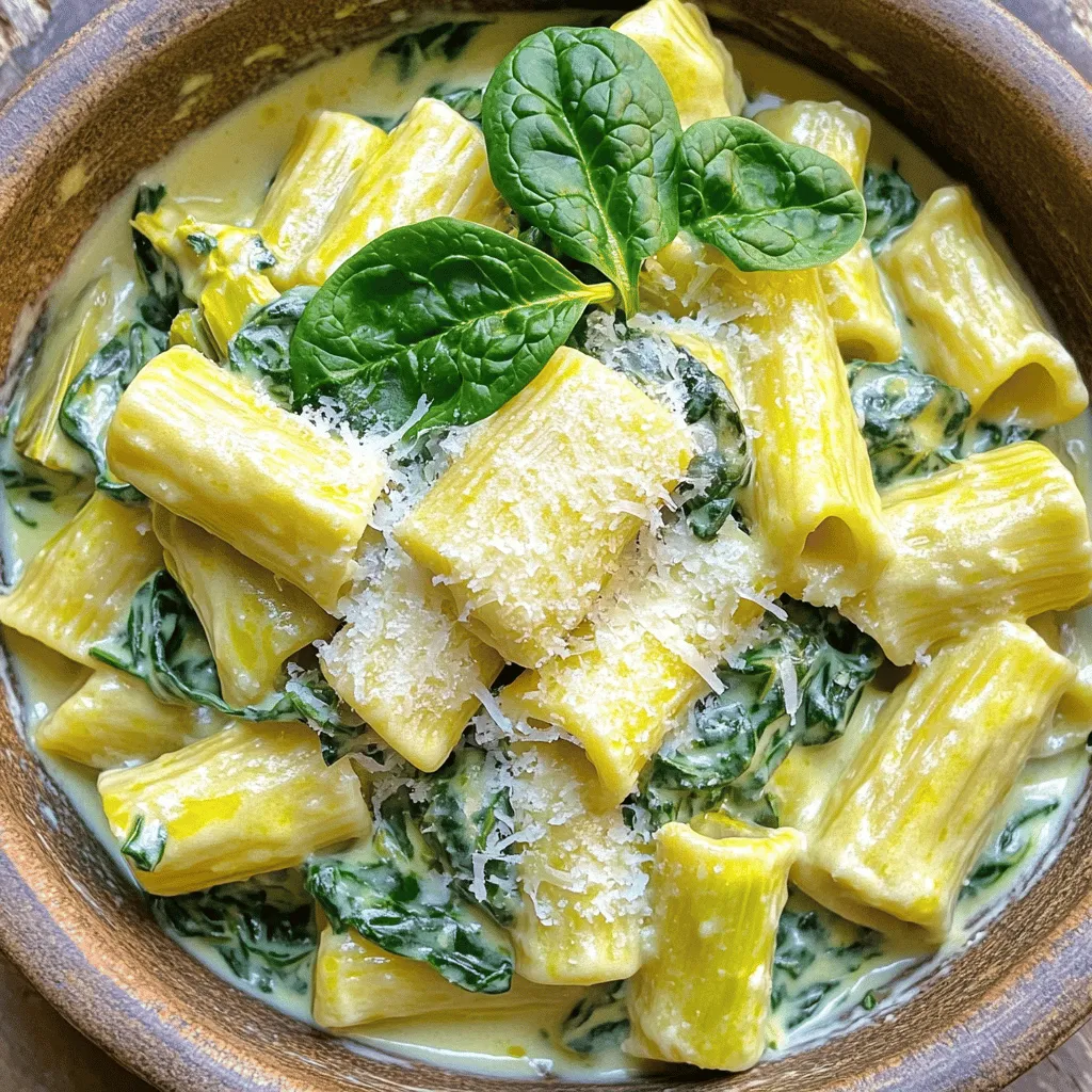 Cheesy Spinach and Artichoke Pasta Einfaches Rezept