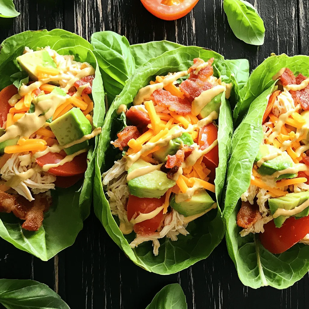 Köstliche Chicken Club Lettuce Wraps Einfaches Rezept