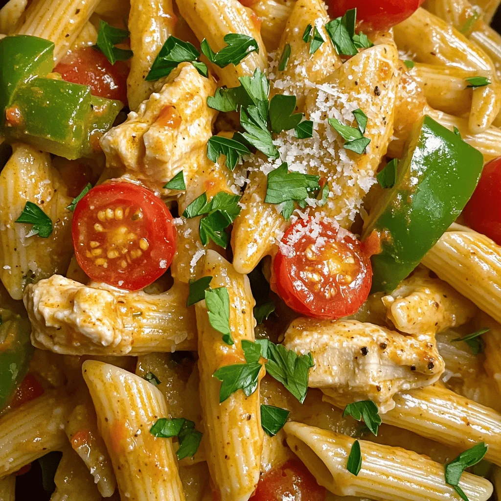 Spicy Cajun Chicken Pasta Selbstgemacht und Lecker