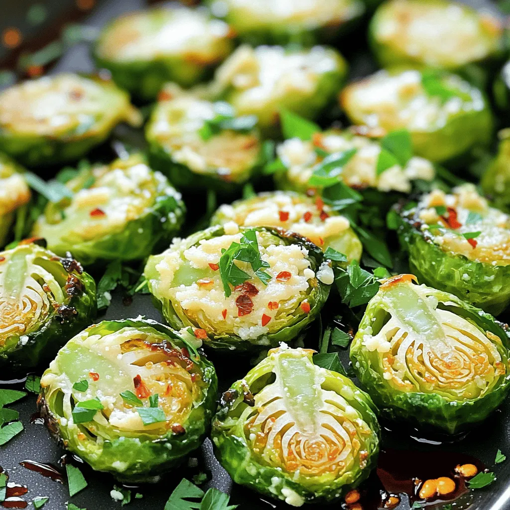 Knoblauch Parmesan gerösteter Rosenkohl lecker genießen