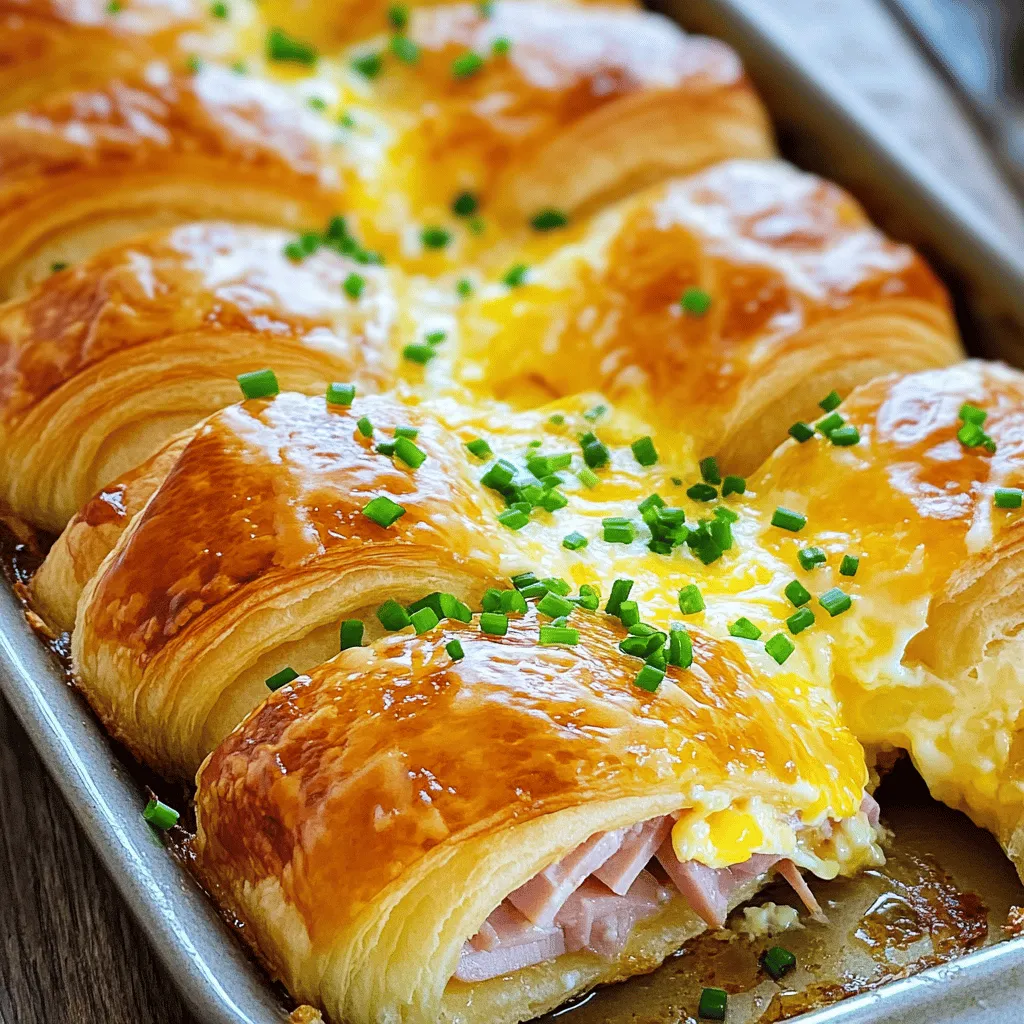 Ham and Cheese Croissant Casserole Herzhaftes Gericht